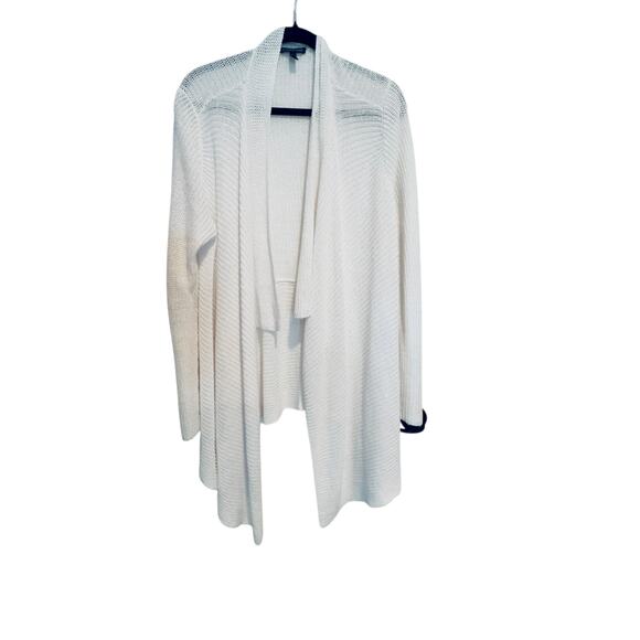 Eileen Fisher 100% Organic Cotton Asymmetrical Open Front Cardigan Women's XL - Picture 5 of 8